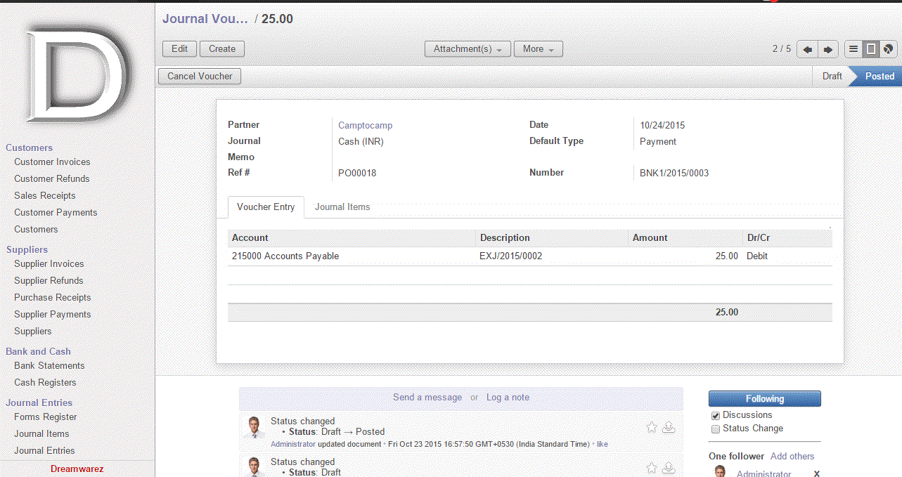 Odoo image and text block