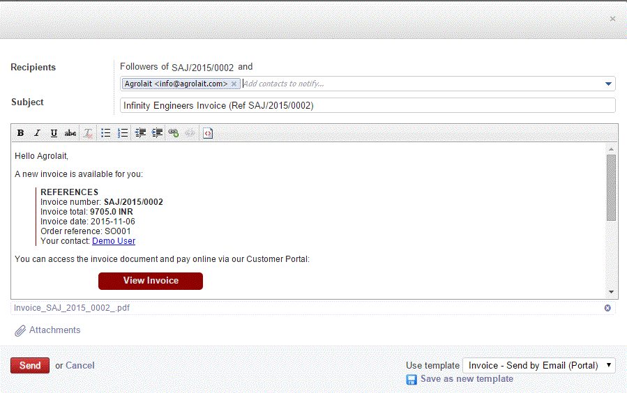 Odoo image and text block