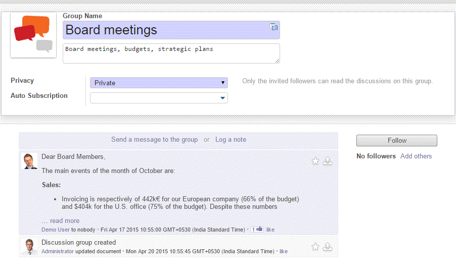 Odoo image and text block