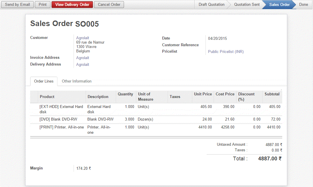 Odoo text and image block