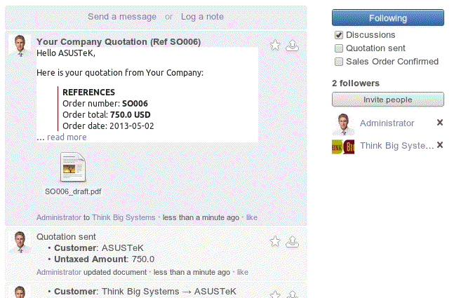 Odoo image and text block