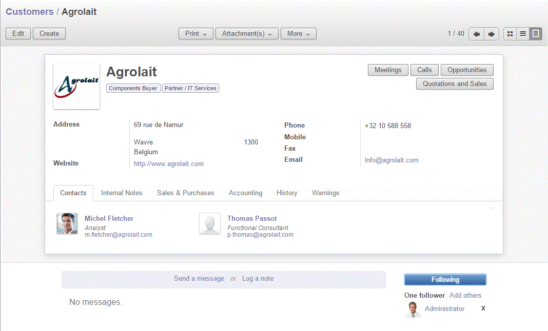 Odoo text and image block